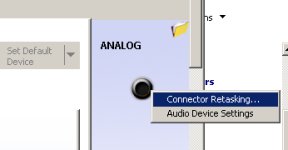 Connector retasking in Windows 7 sound