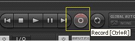 Recording button ready for take