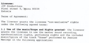 License and use of music