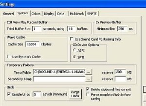 adobe audition system settings