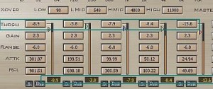 Adjusting the threshold in multiband compressor