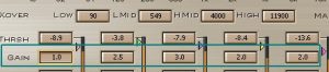 a sample gain adjustments in Waves LinMB