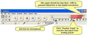 Monitor inputs from Audacity