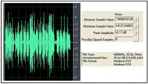 Correct vocal recording waveform