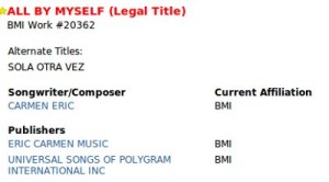 BMI complete listing with music publishers