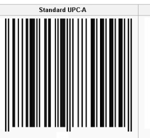UPC bar code example