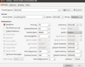 qjackctl configuration