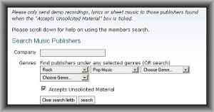 search music publisher