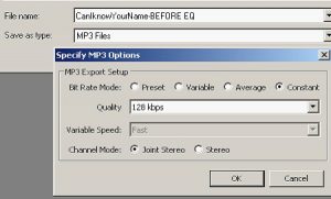 MP3 quality settings